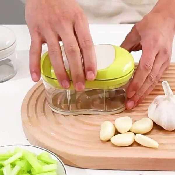 Hachoir Manuel à Pression – Découpe Facile et Rapide pour Ail, Oignons, Légumes et Plus