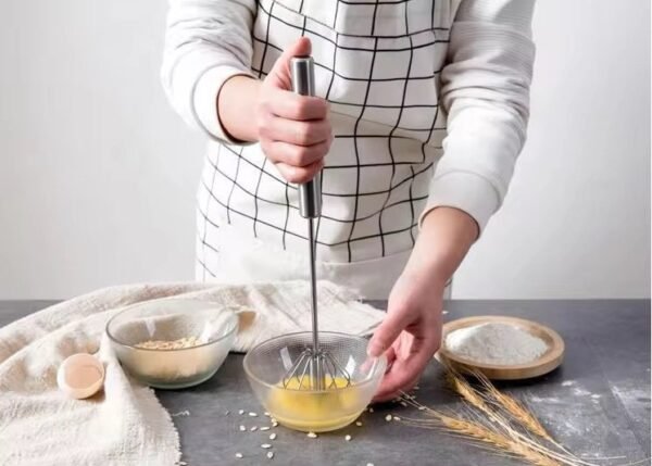 Fouet Rotatif Manuel en Acier Inoxydable